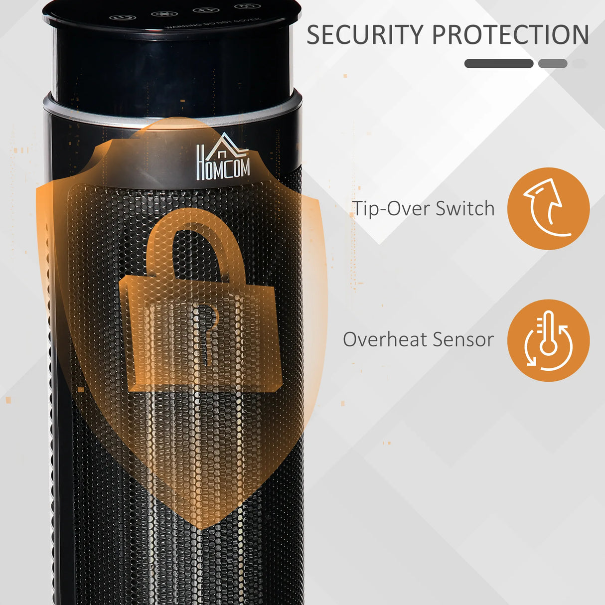 HOMCOM 21 Inch Space Heater, 1000W/2000W Ceramic Electric Heater and Fan, Overheating & Tip-Over Protection, 8H Timer, 42 Oscillation, Portable Heater for Home