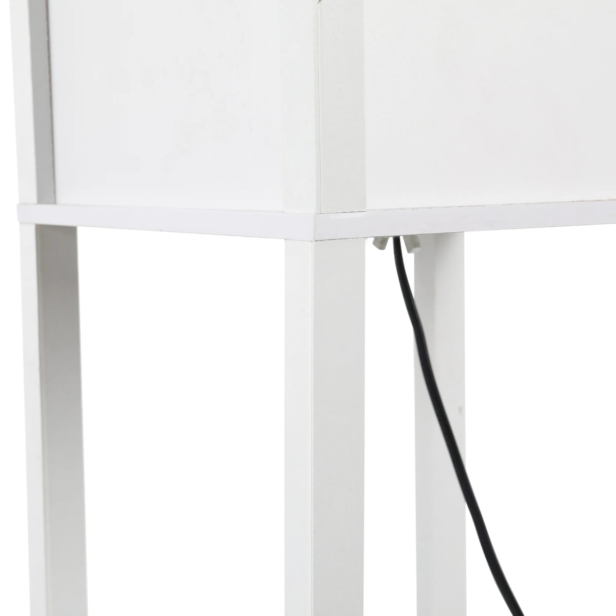 HOMCOM 3-Tier Floor Lamp, Floor Light with Storage Shelf, Reading Standing Lamp with Acrylic Shade for Living Room, Bedroom, Kitchen, Dining Room, Office, Dorm, 160cm, White