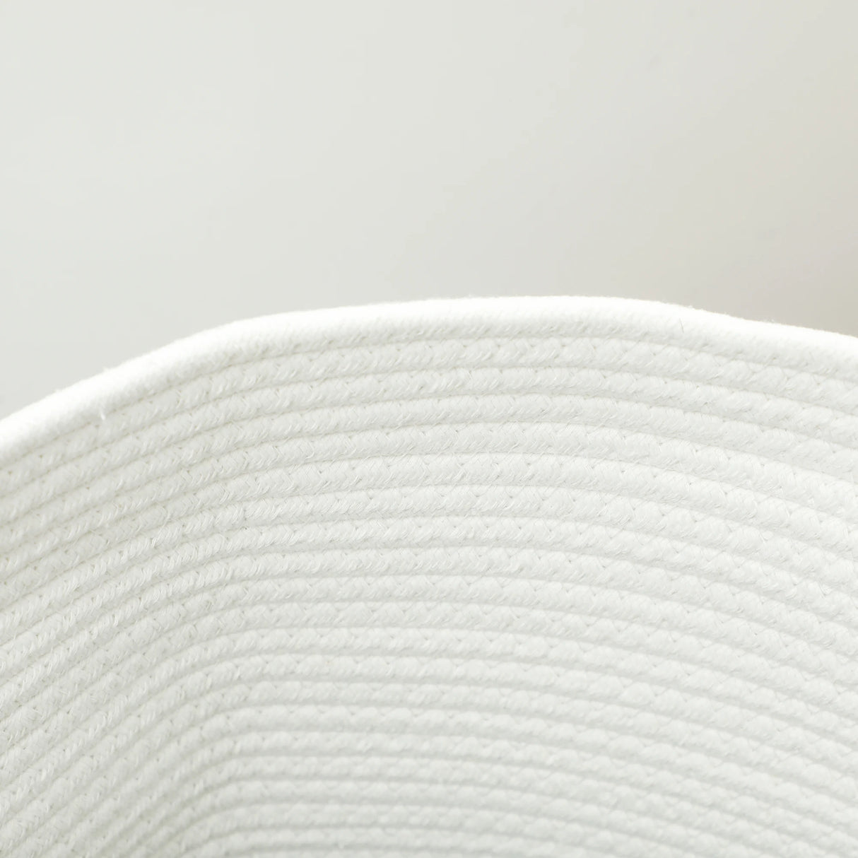 HOMCOM 36L Cotton Rope Laundry Basket, with Handles - Cream White