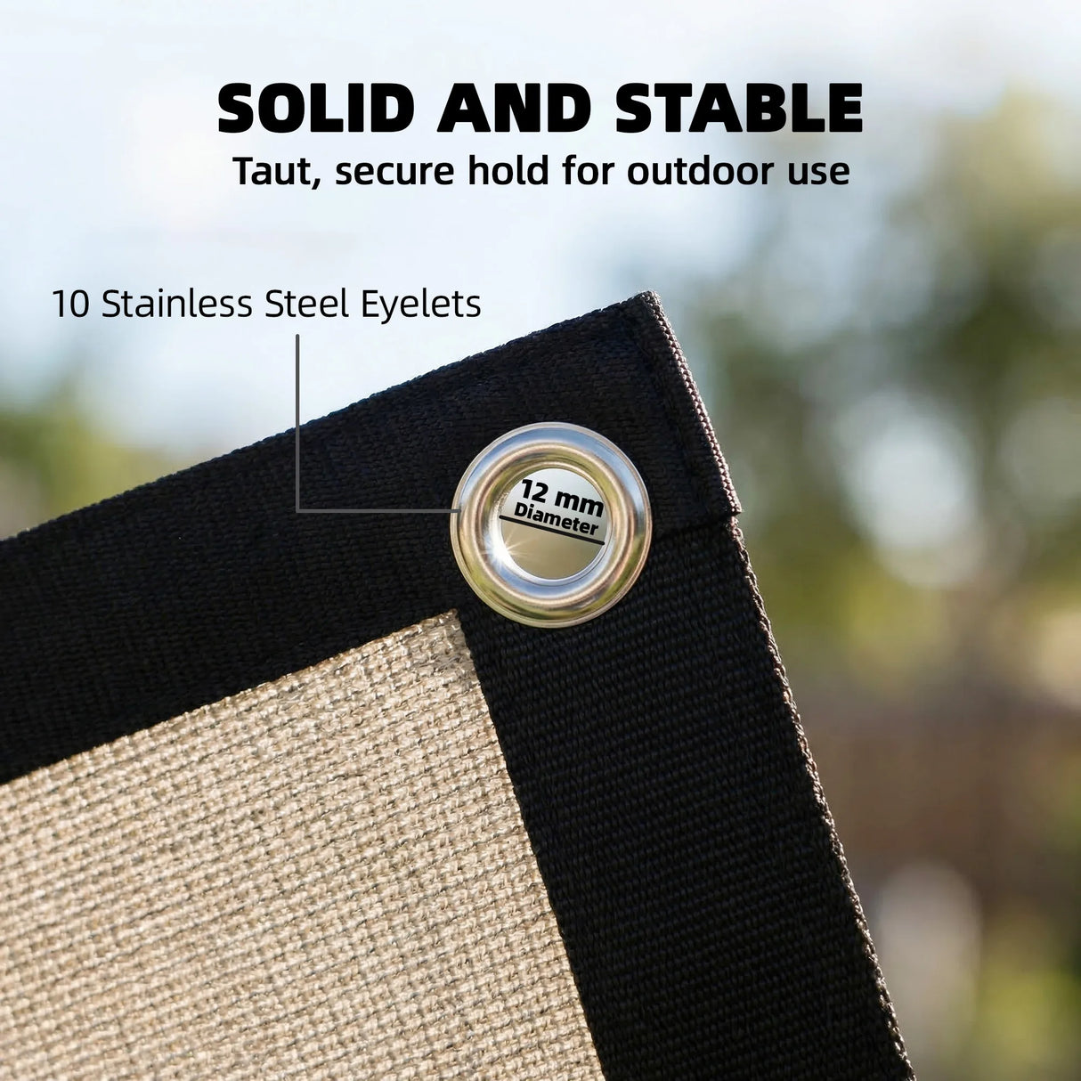 Outsunny Sun Shade Sail UV Protection Canopy with Stainless Steel Eyelets for Patio Garden 2 x 3 m Beige