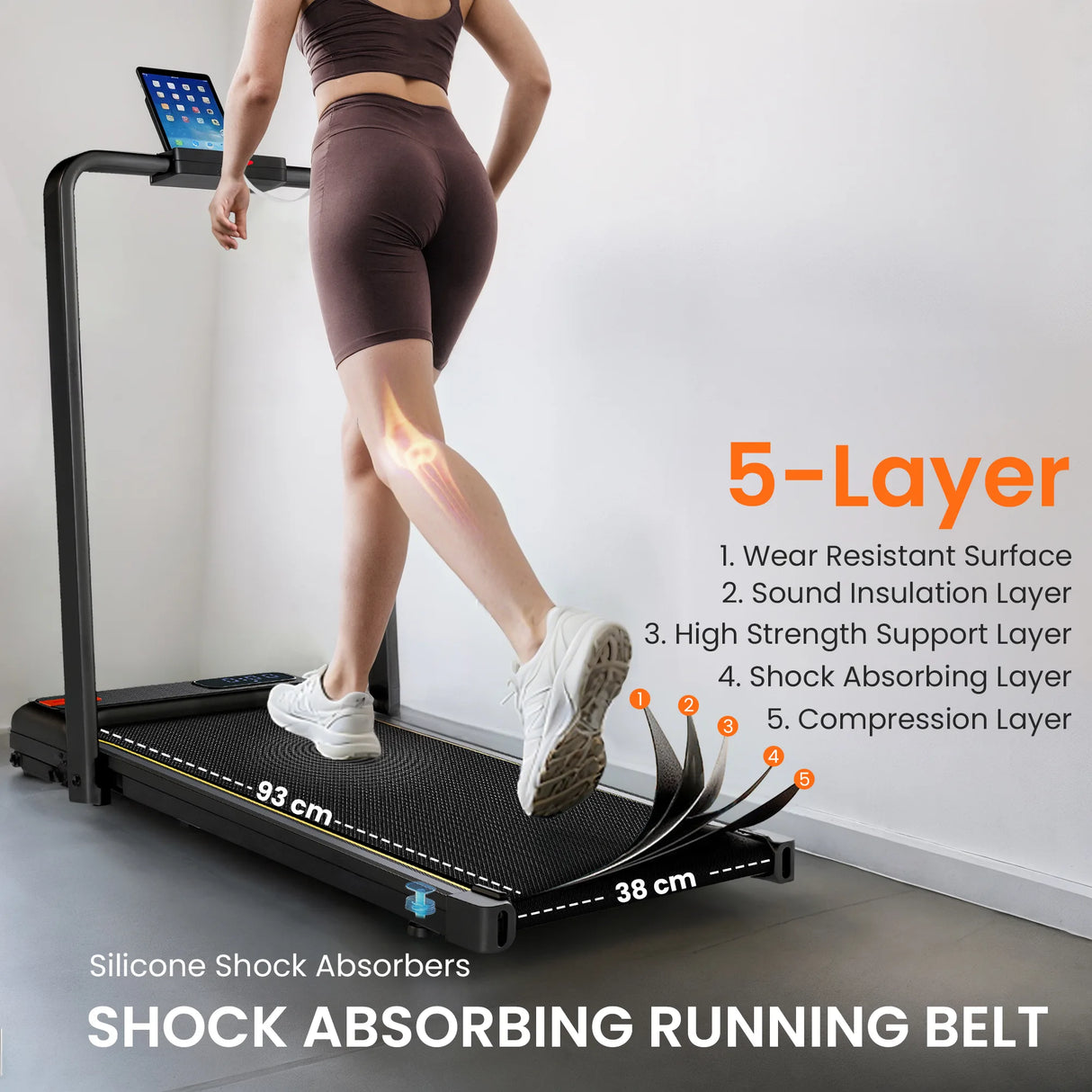 SPORTNOW Folding Walking Treadmill, Under Desk Walking Pad with Incline, Black