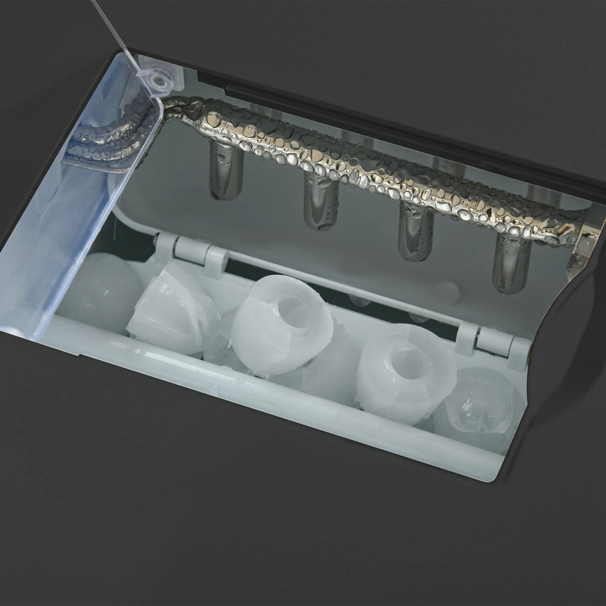 HOMCOM 3L Ice Maker Machine and Water Dispenser, 12kg in 24H, 2 Sizes 9 Ice Cubes Ready in 6-10 Mins Ice Machine, Black