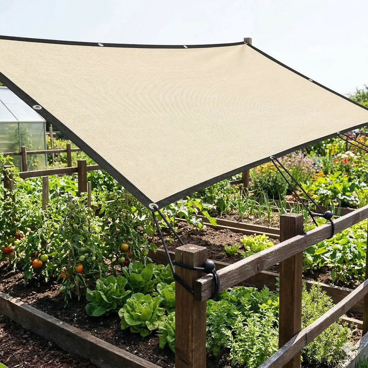 Outsunny Sun Shade Sail UV Protection Canopy with Stainless Steel Eyelets for Patio Garden 2 x 3 m Beige