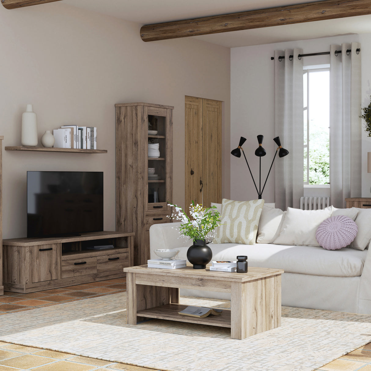 Corona 1 shelf Coffee Table Tabak Oak