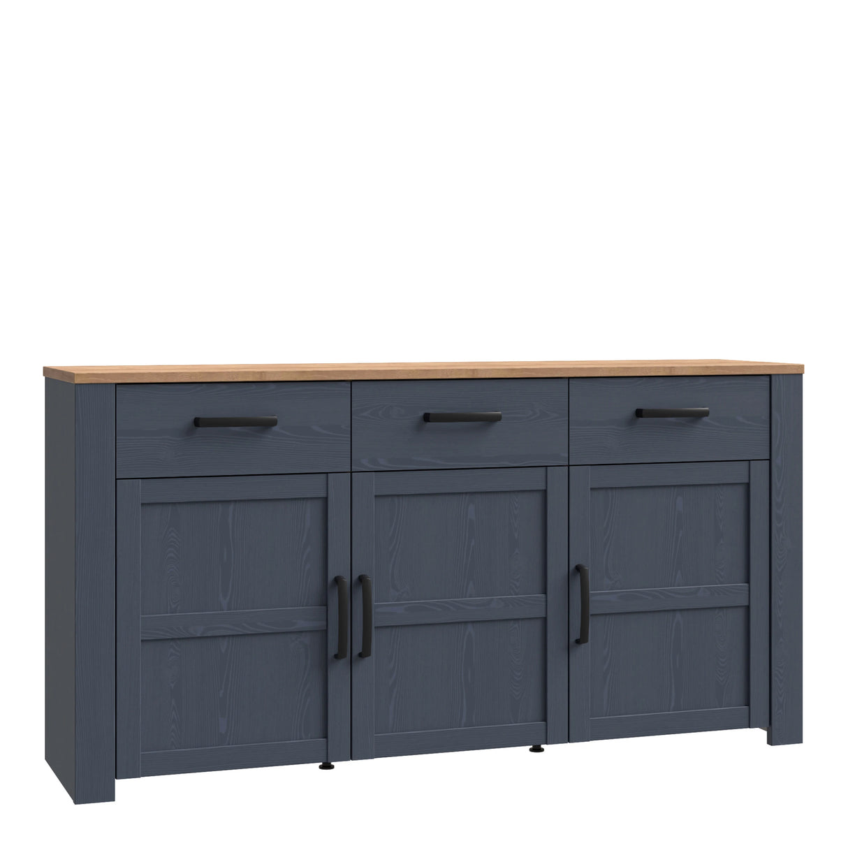 Bohol Sideboard 3 Drawer 3 Door in Navy and Oak