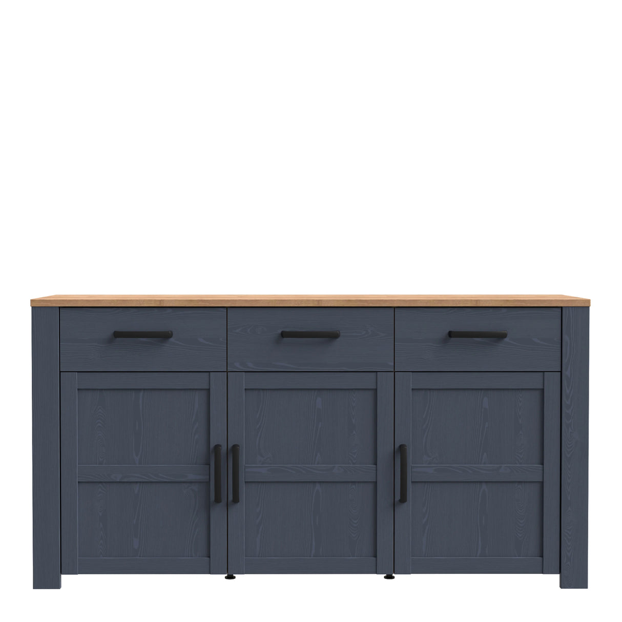 Bohol Sideboard 3 Drawer 3 Door in Navy and Oak