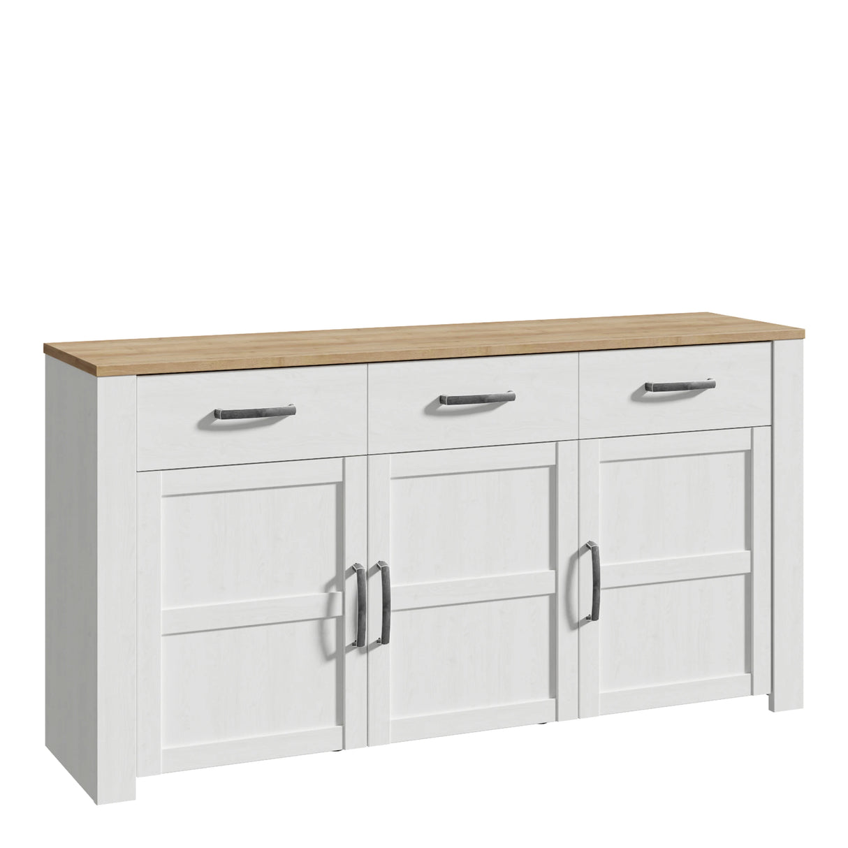 Bohol Sideboard 3 Drawer 3 Door in White and Oak