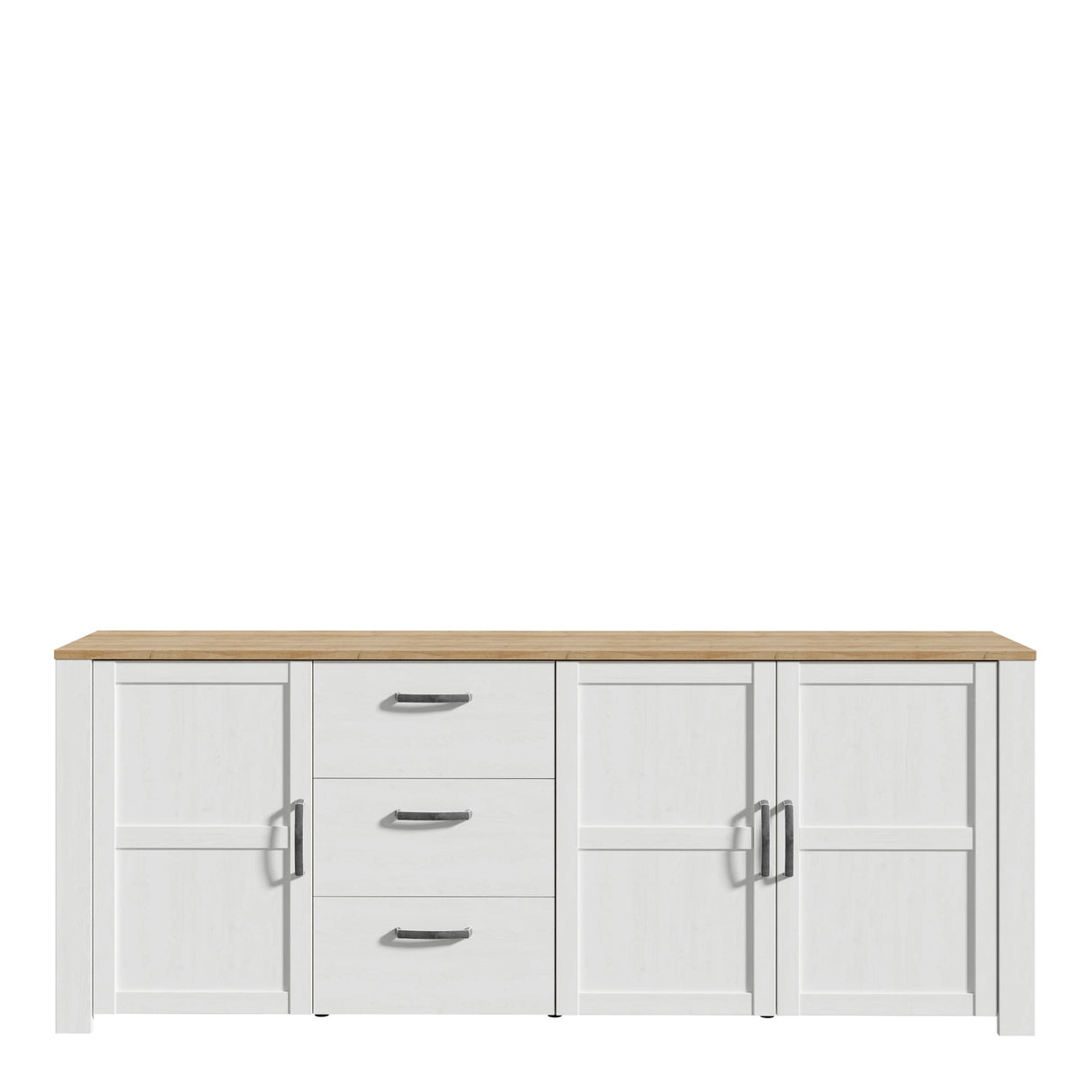 Bohol Large Sideboard 3 Drawer 3 Door in White and Oak