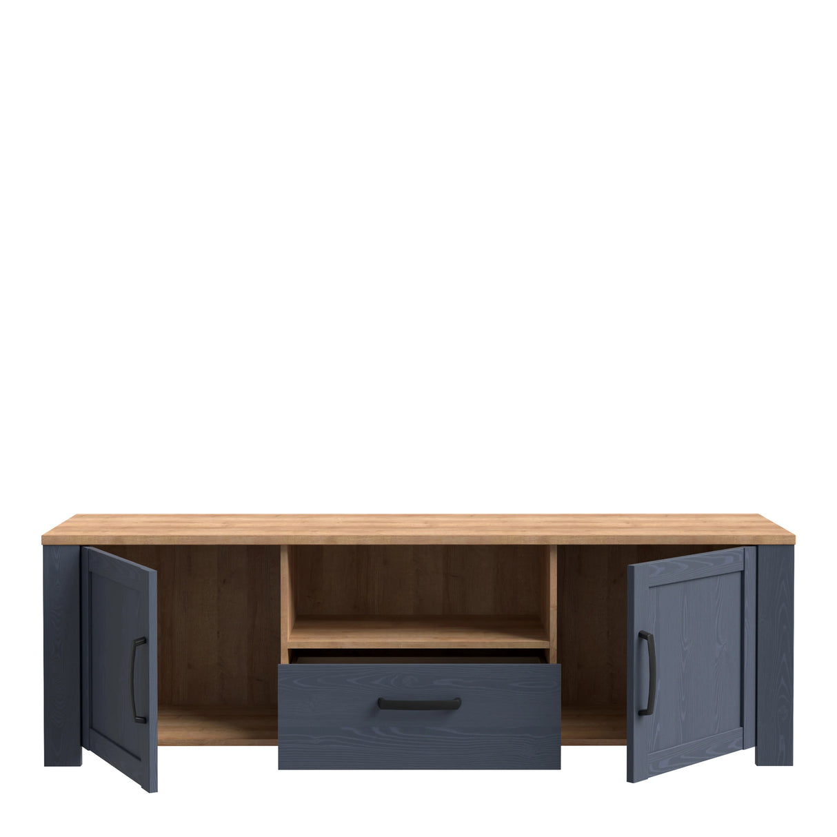 Bohol TV Unit 2 Door 1 Drawer in Navy and Oak