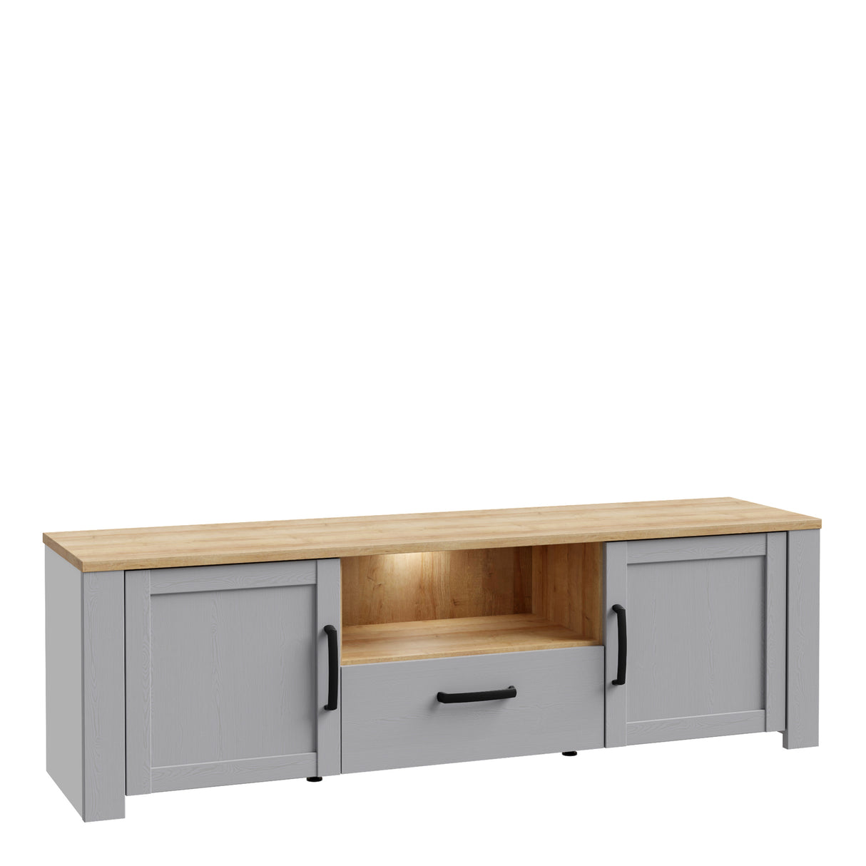 Bohol TV Unit Inkl. Lighting in Riviera Oak/Grey Oak
