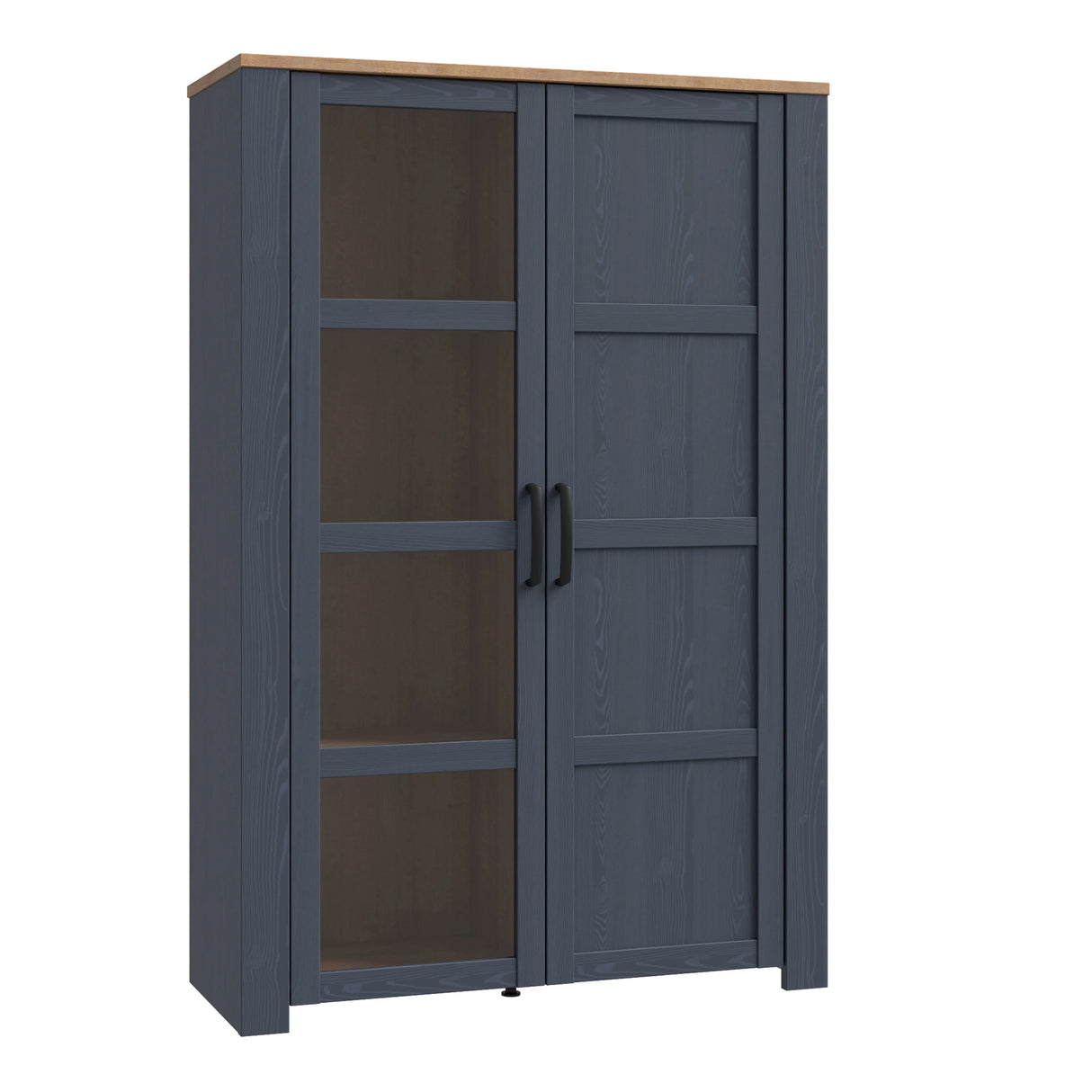 Bohol Display Cabinet 2 Door in Navy and Oak