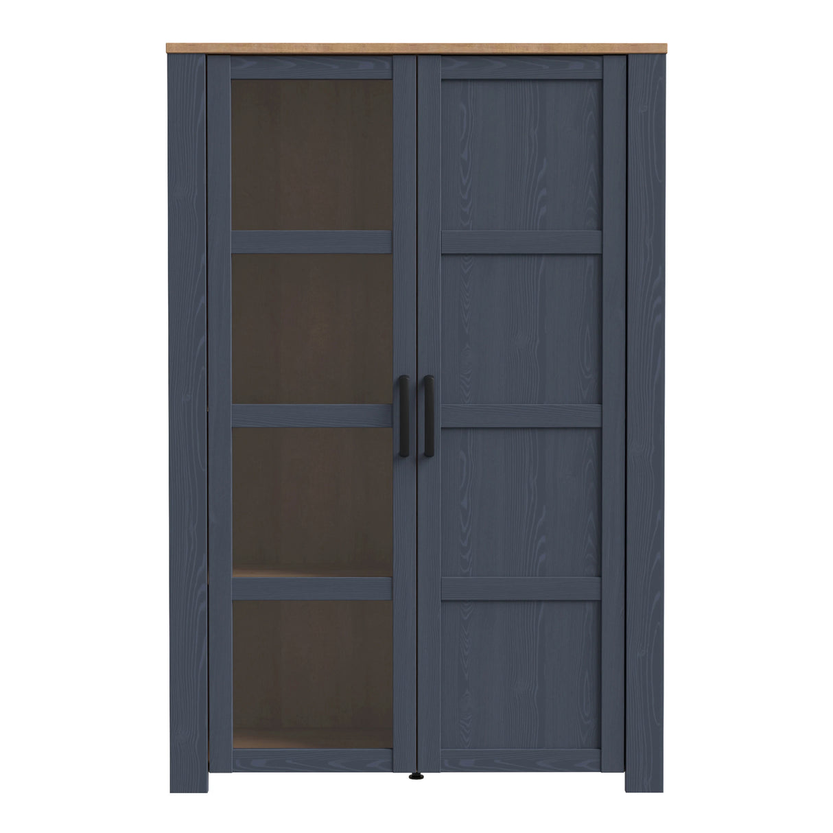 Bohol Display Cabinet 2 Door in Navy and Oak