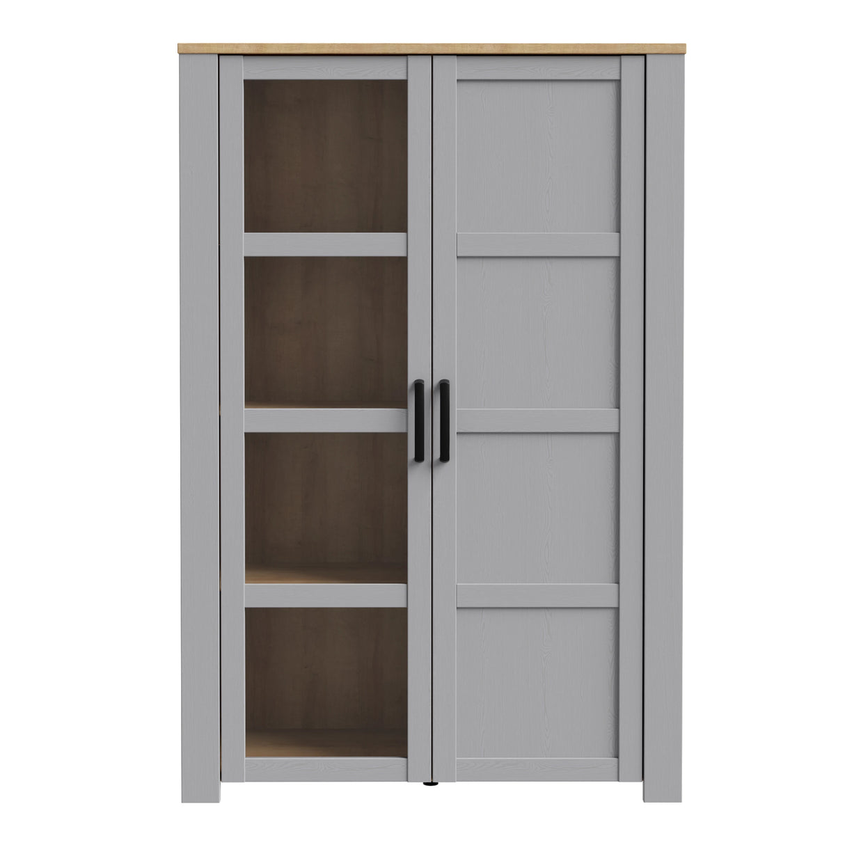 Bohol Display Cabinet 2 Door in Grey and Oak