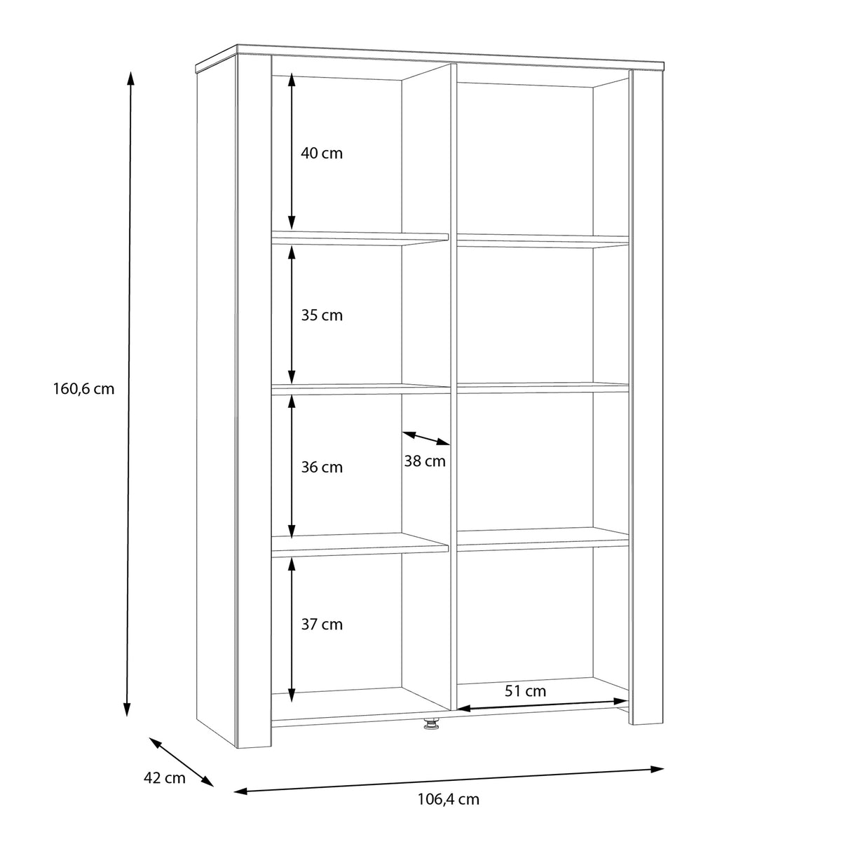 Bohol Display Cabinet 2 Door in Grey and Oak