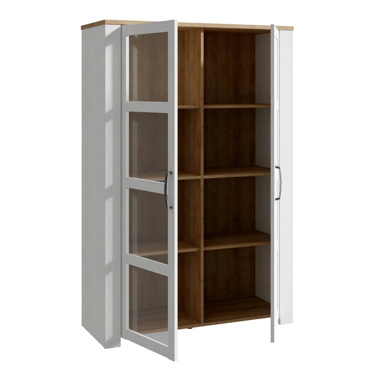 Bohol Display Cabinet 2 Door in White and Oak