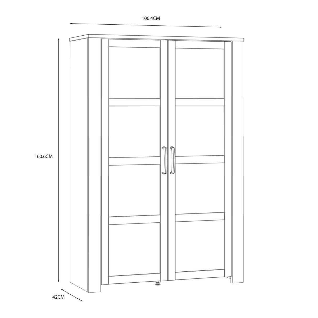 Bohol Display Cabinet 2 Door in White and Oak