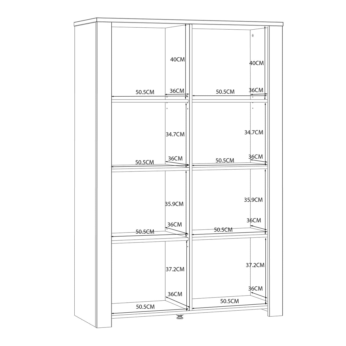 Bohol Display Cabinet 2 Door in White and Oak
