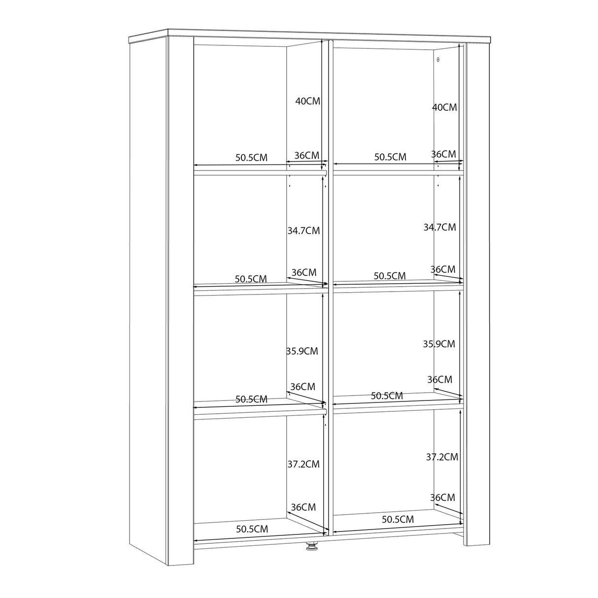 Bohol Display Cabinet with LED Lights in Navy Riviera Oak