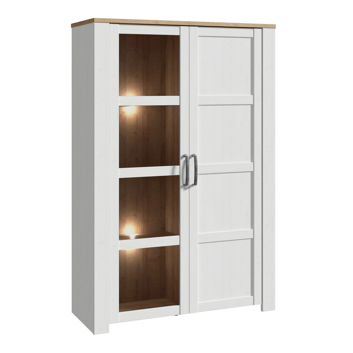 Bohol Display Cabinet Inkl. 2 x Lighting in Riviera Oak/White
