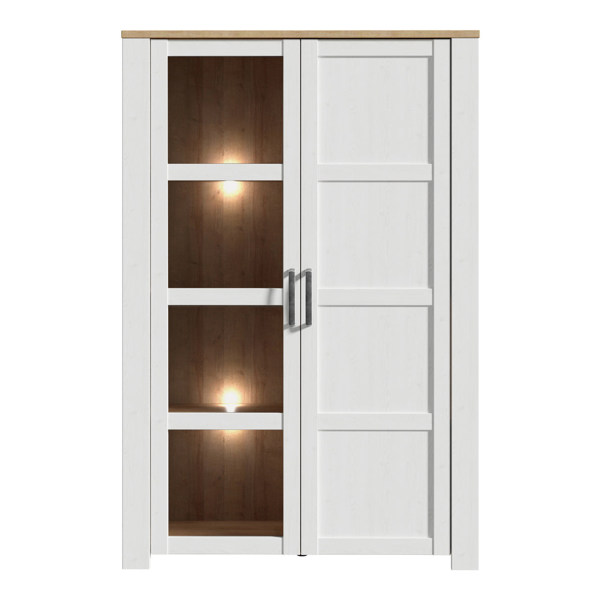 Bohol Display Cabinet Inkl. 2 x Lighting in Riviera Oak/White