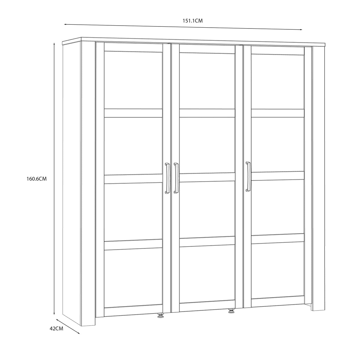 Bohol Large Display Cabinet Inkl. 4 x Lighting in Riviera Oak/White