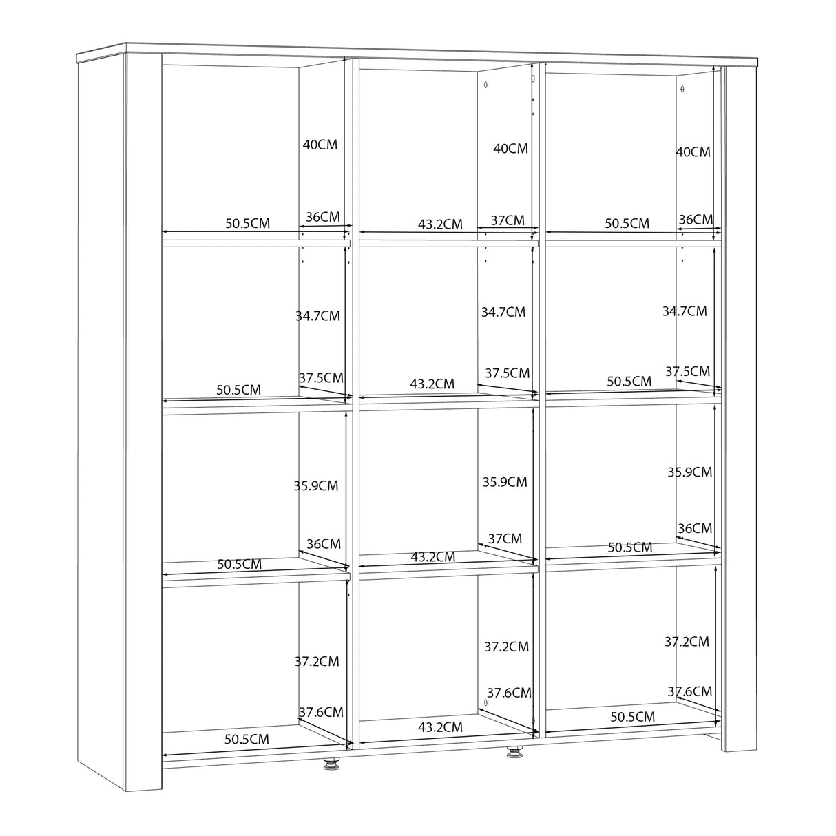 Bohol Large Display Cabinet Inkl. 4 x Lighting in Riviera Oak/White
