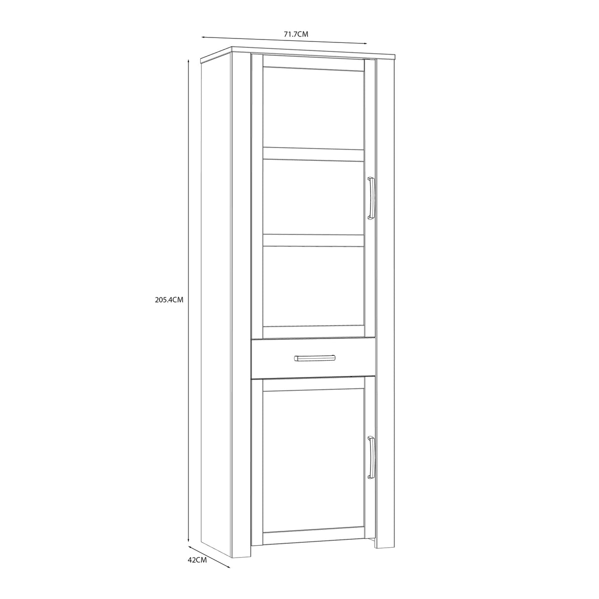 Bohol Narrow Display Cabinet Inkl. 2 x Lighting in Riviera Oak/Navy