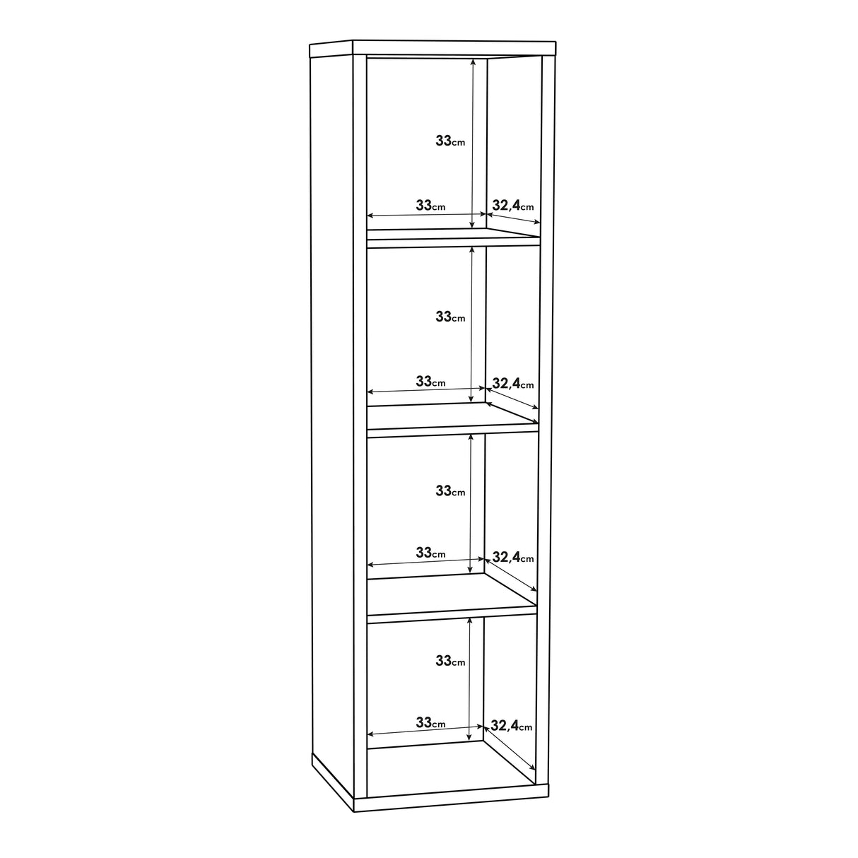 Mauro 3 Shelves Storage Unit in Matt White