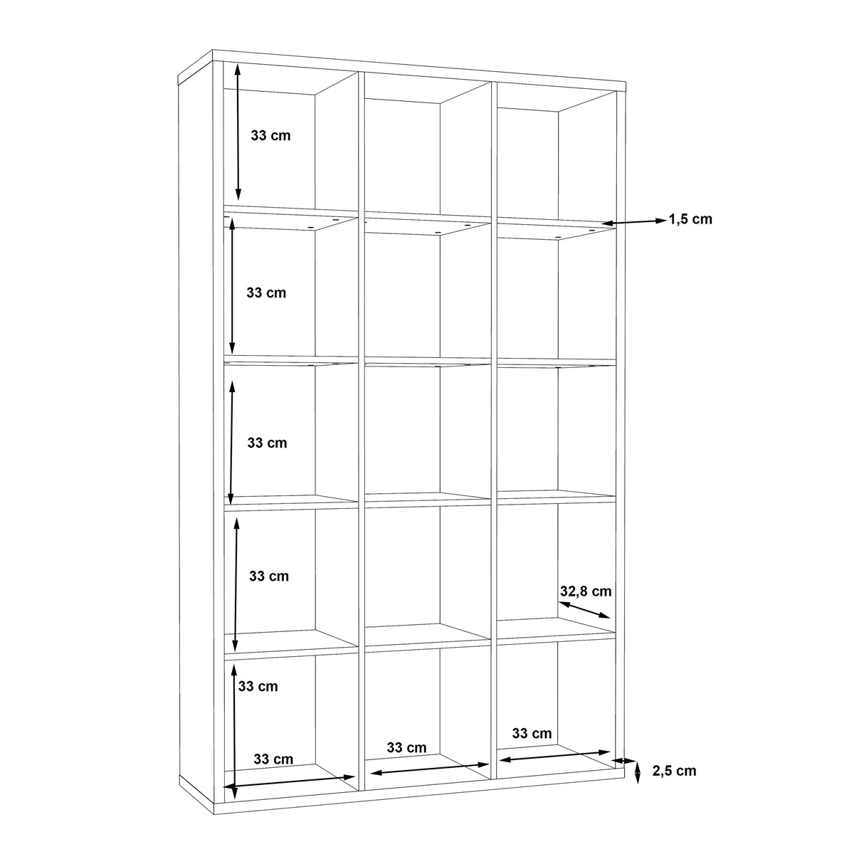 Mauro 3x5 Storage Unit in Matt Black