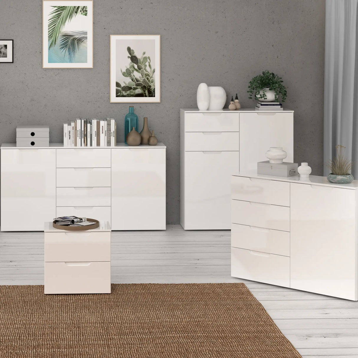 Sienna Bedside Table in White Gloss