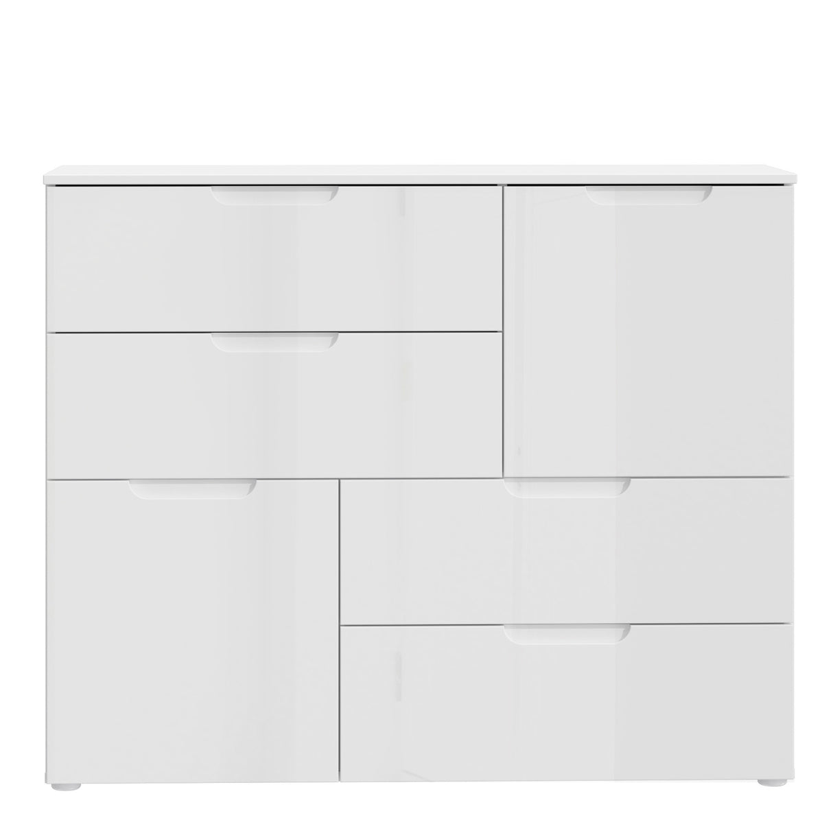 Sienna Abstract Chest of Drawers in White Gloss