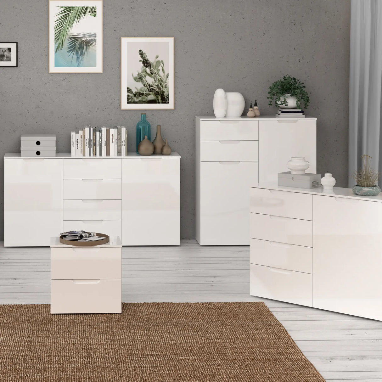Sienna Chest of Drawers in White Gloss
