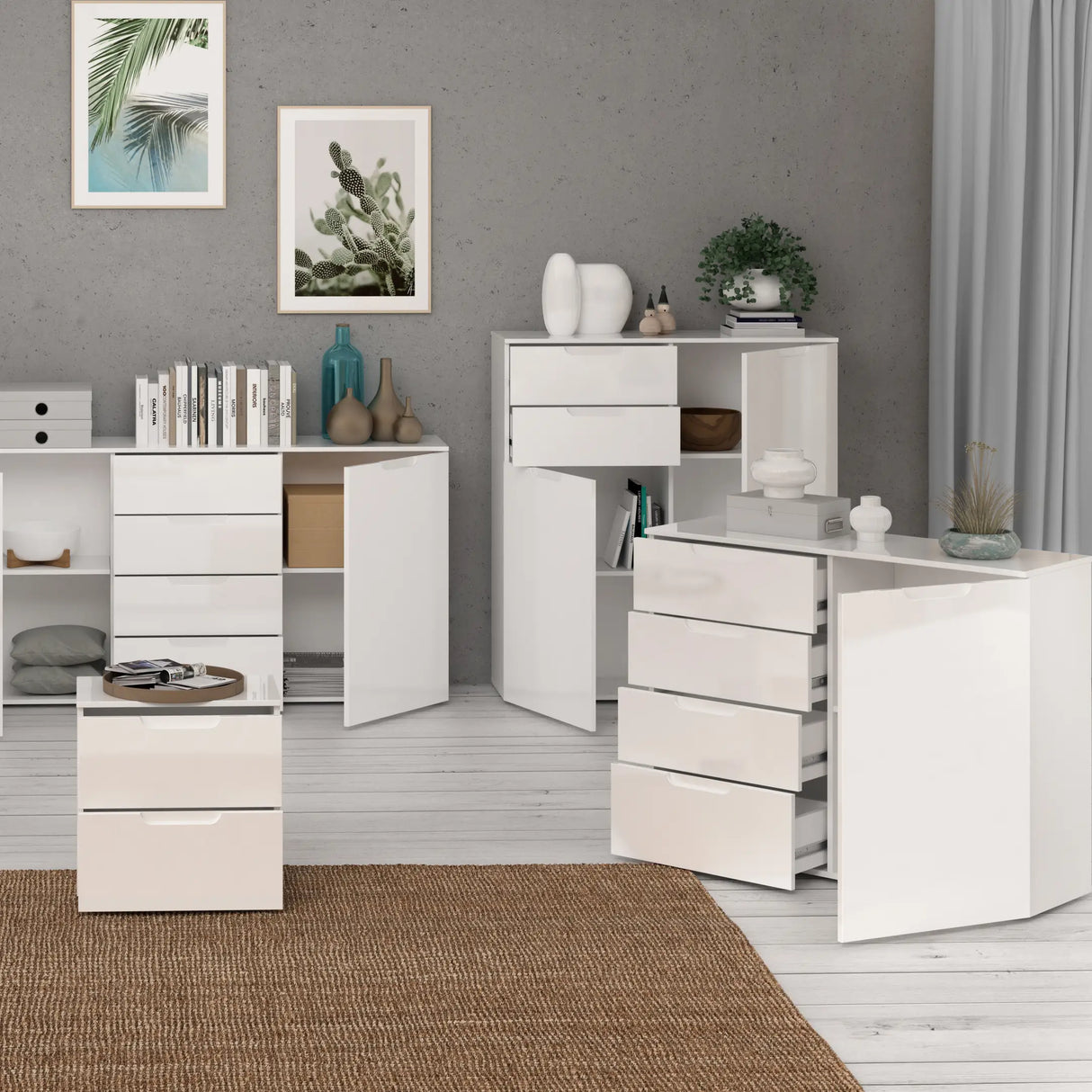 Sienna Chest of Drawers in White Gloss