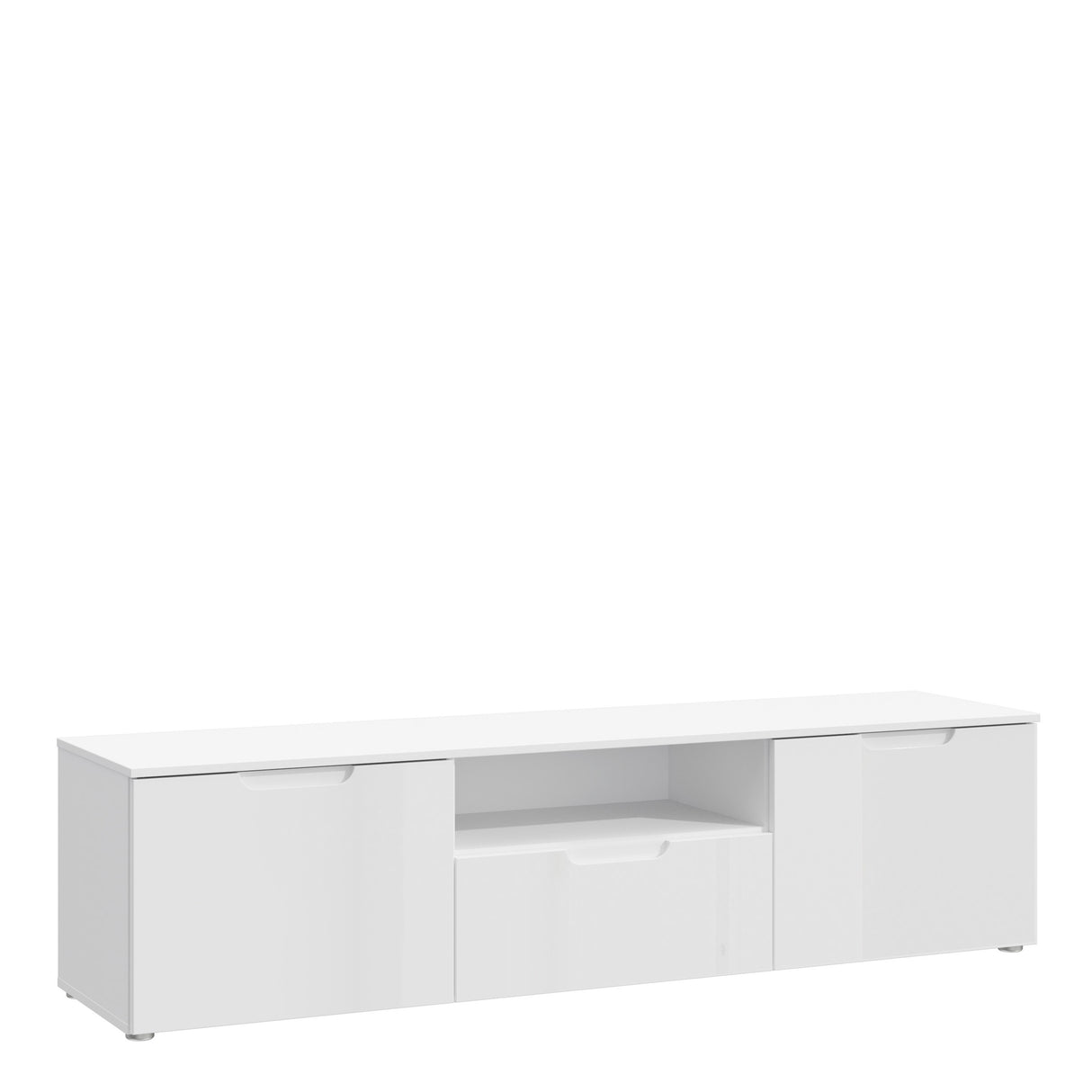 Sienna TV Unit in White and White Gloss