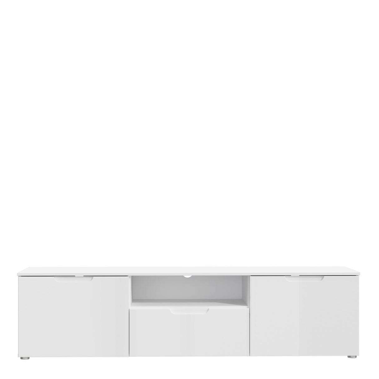 Sienna TV Unit in White and White Gloss