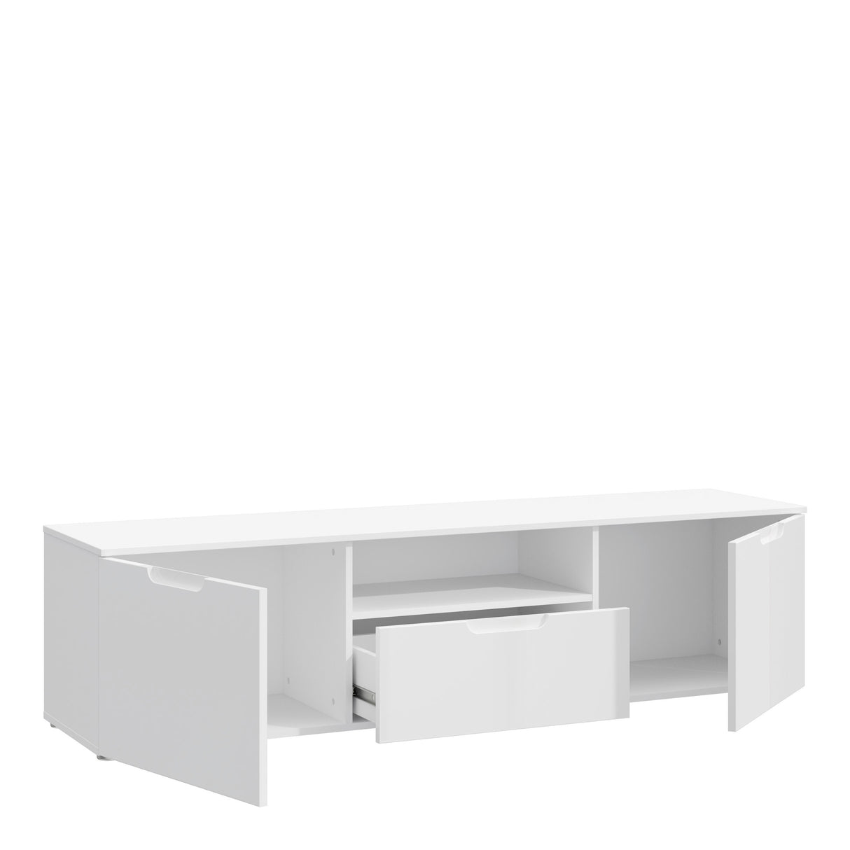 Sienna TV Unit in White and White Gloss