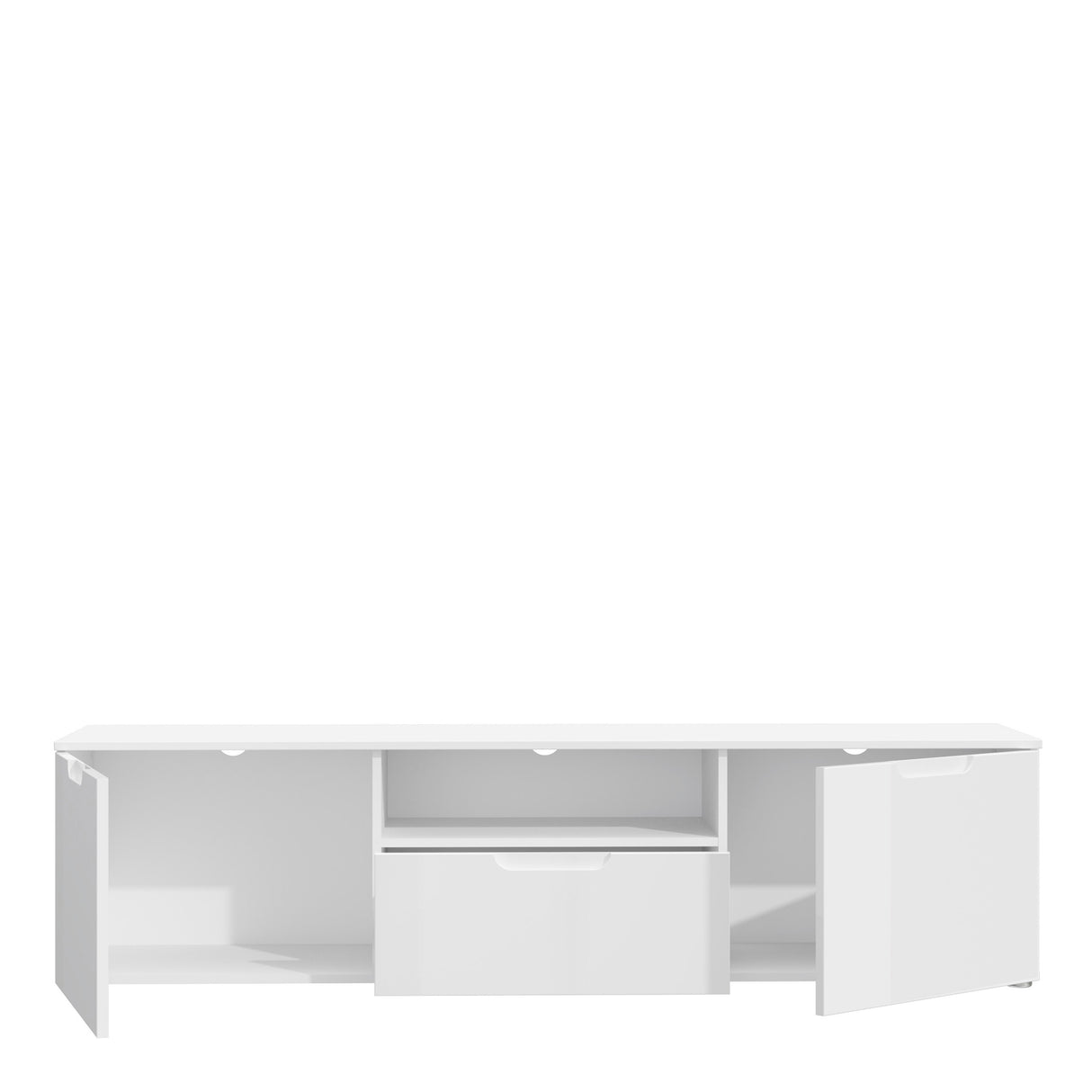 Sienna TV Unit in White and White Gloss