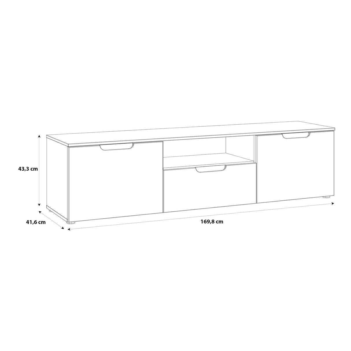 Sienna TV Unit in White and White Gloss