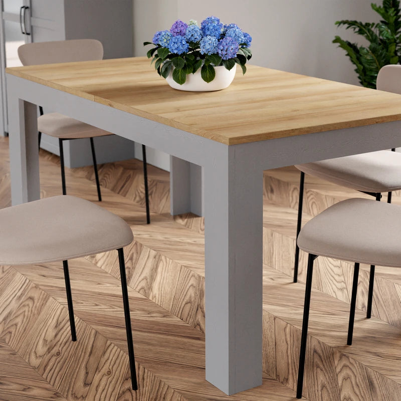 Bohol Extending Dining Table 160-207cm in Grey/Riviera Oak