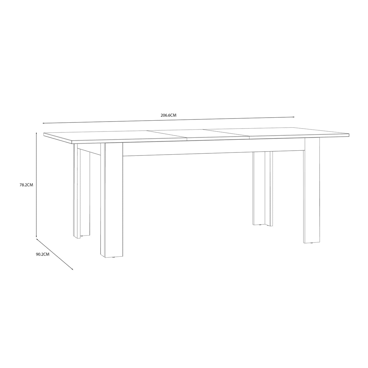 Bohol Extending Dining Table 160 to 207cm in White and Oak