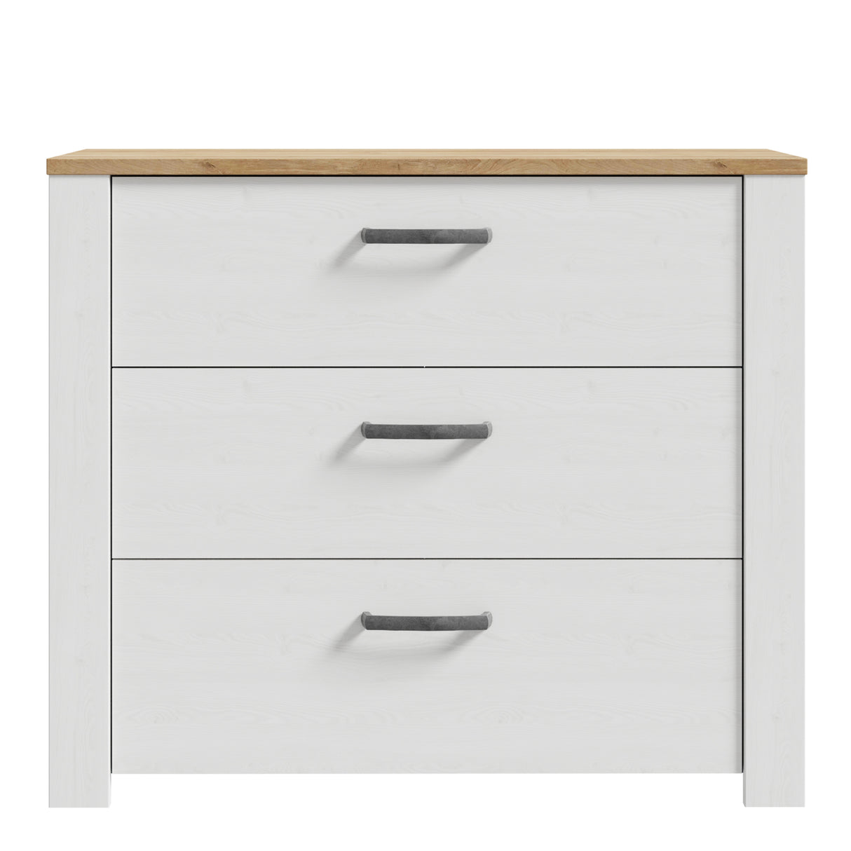 Bohol 3 Drawer Chest in White/Riviera Oak