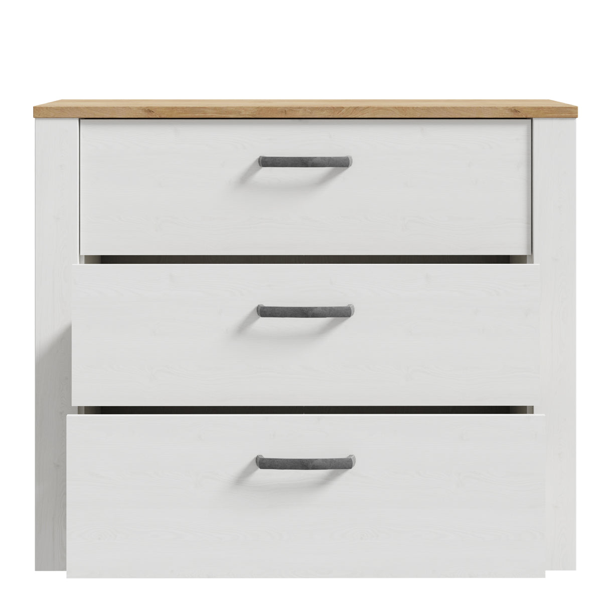 Bohol 3 Drawer Chest in White/Riviera Oak