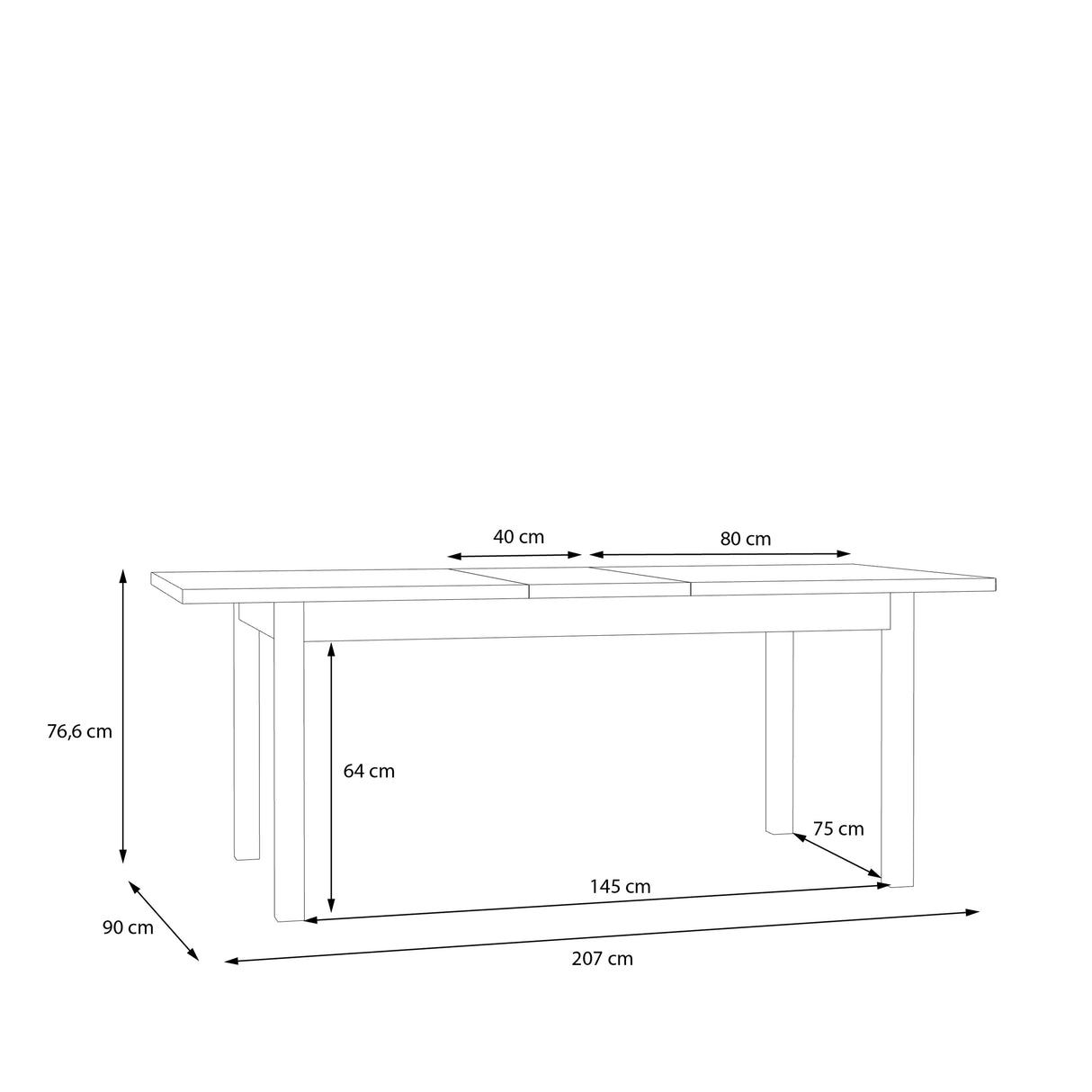 Wensley Dining Table in Light Grey and Oak