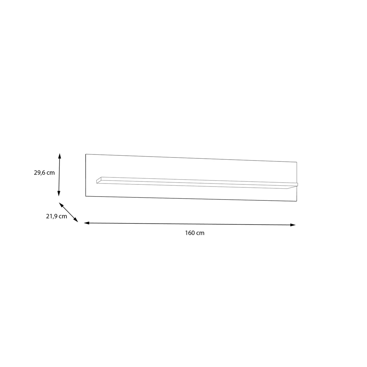 Wensley Wall Shelf in Light Grey and Oak