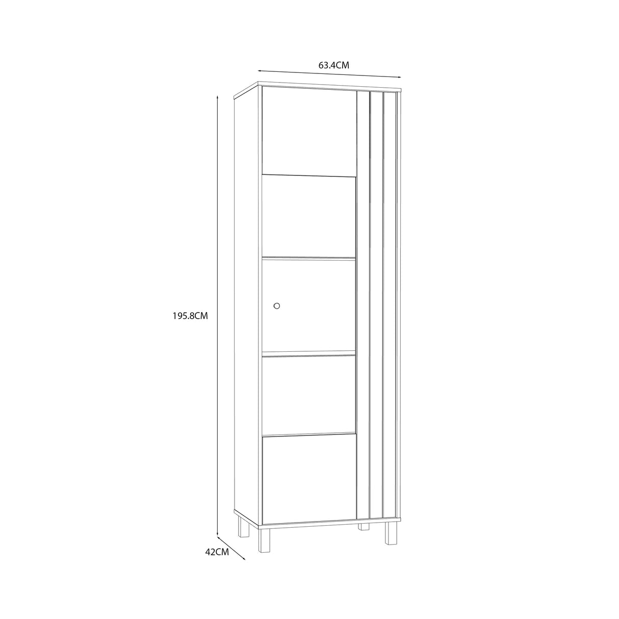 Grafton Glass Door Display Cabinet in Cream and Oak