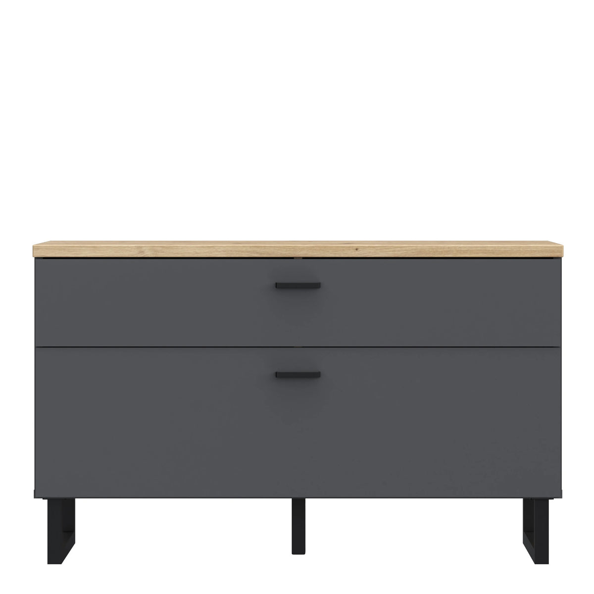 Klara TV Unit with 1 Drawer 1 Flip Door in Grey and Oak
