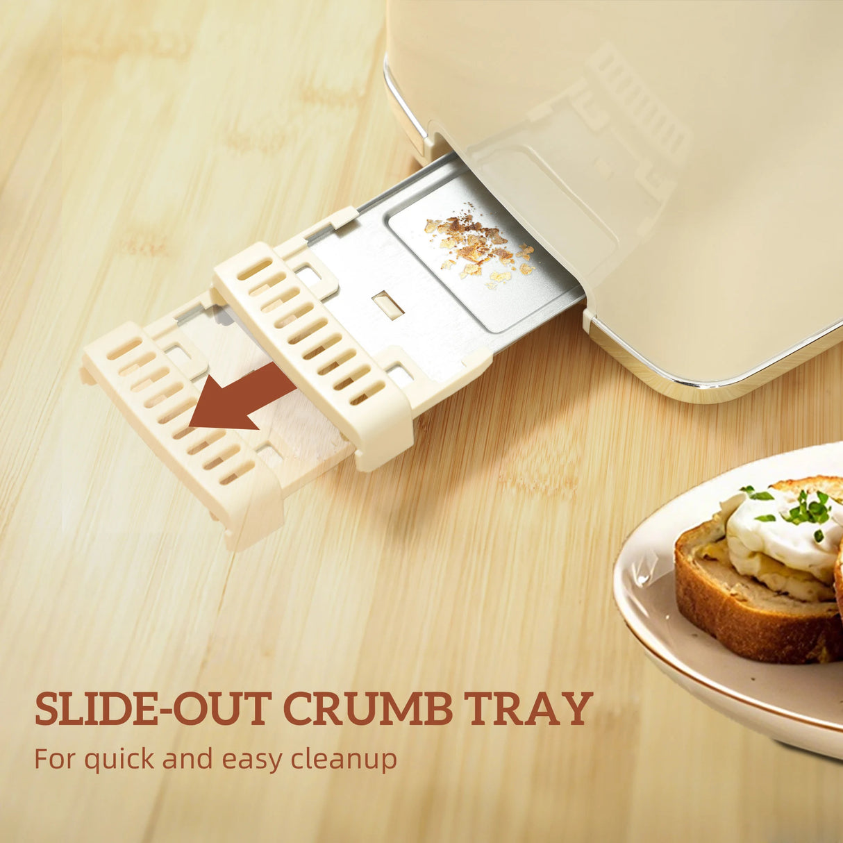 HOMCOM Touch Screen Kettle and Toaster Set - Cream