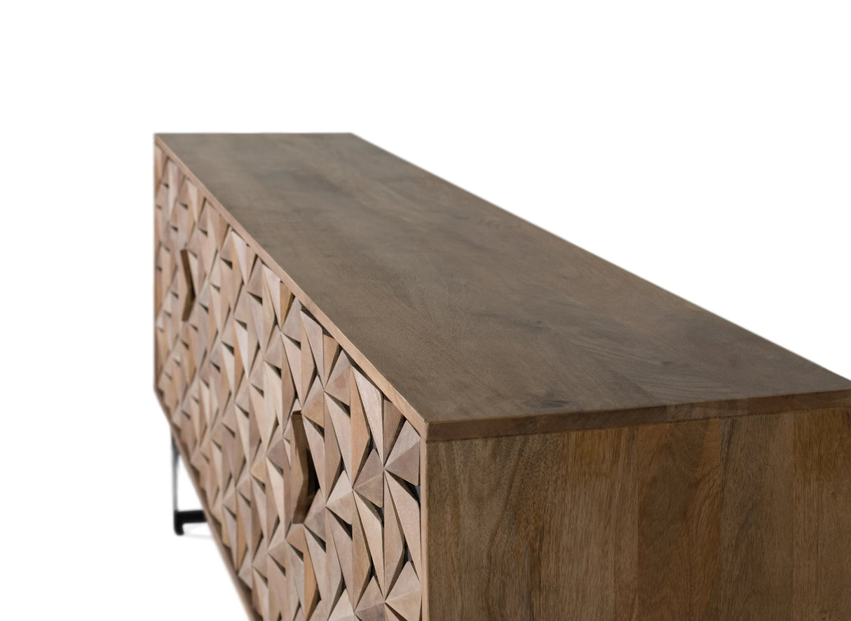 Giner and Colomer Mango Wood Sideboard With Metal Accents