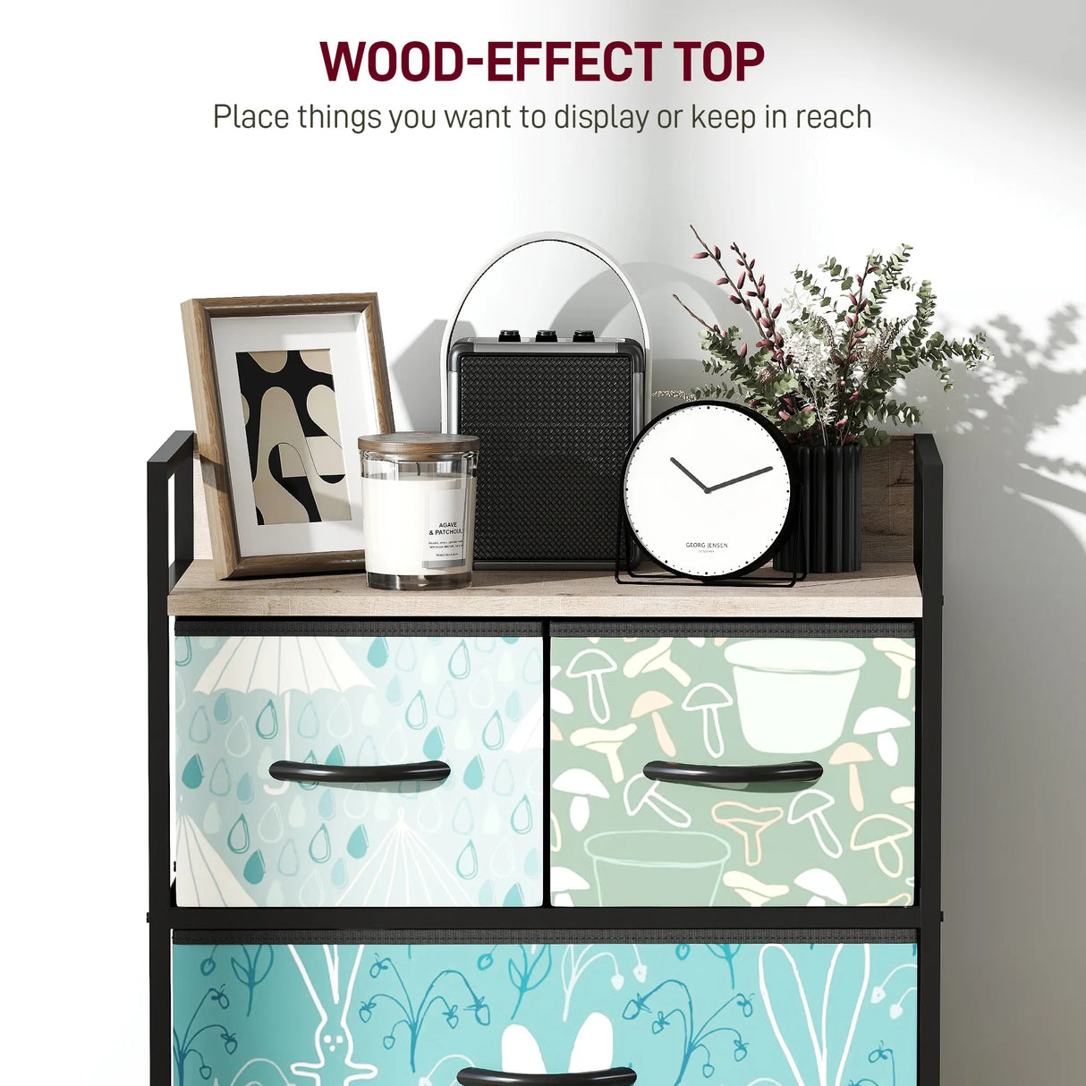 HOMCOM 4-Drawer Chest of Drawers - Blue