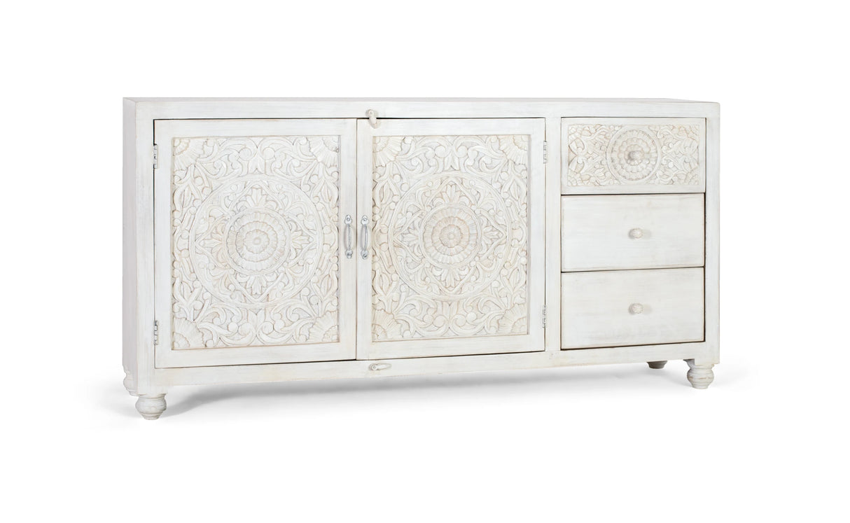 Giner and Colomer Mango Wood 2-Door 3-Drawer Sideboard
